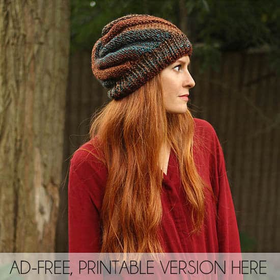 Slouchy Hat Knitting Pattern Using Straight Needles - Make and Takes
