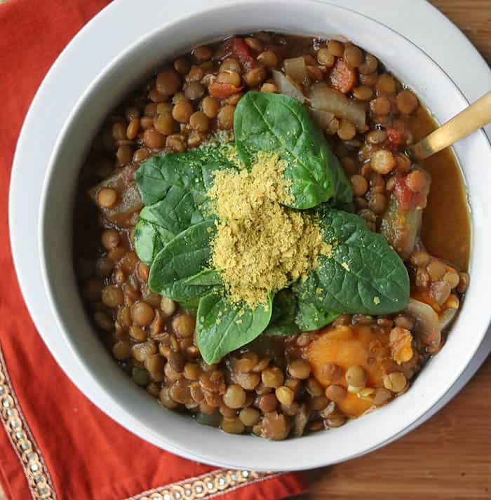 Vegan Slow Cooker Easy Lentil Soup