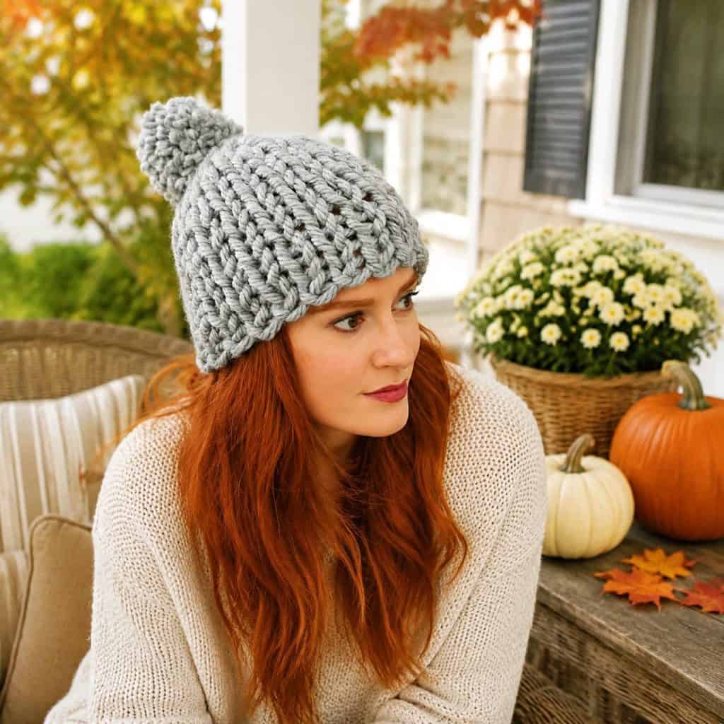 Easy Flat Knit Chunky Hat Pattern – Quick & Beginner-Friendly