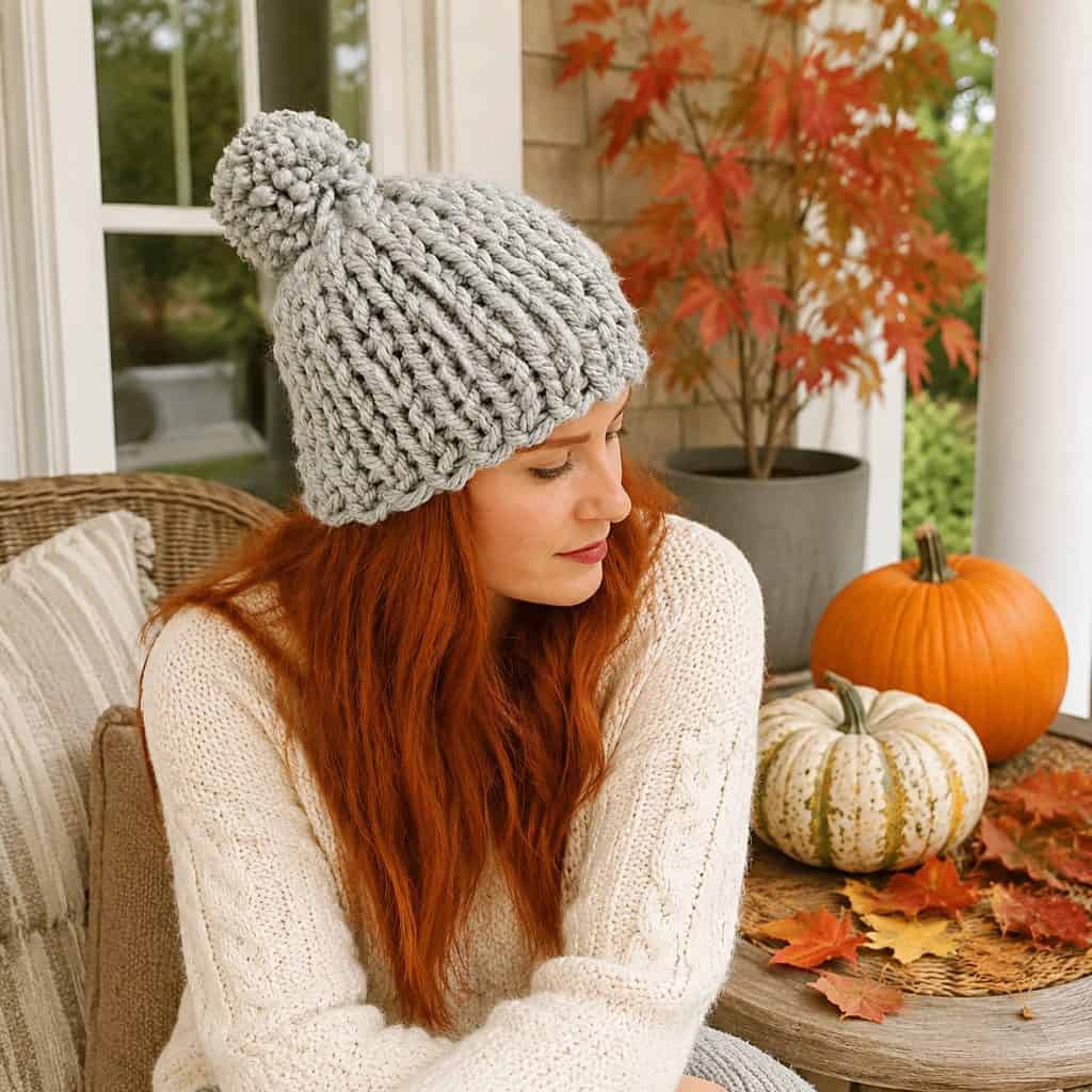 Easy Flat Knit Chunky Hat Pattern – Quick & Beginner-Friendly