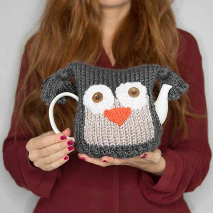 Owl Teapot Cosy Knitting Pattern & Tea Proudly with Bigelow