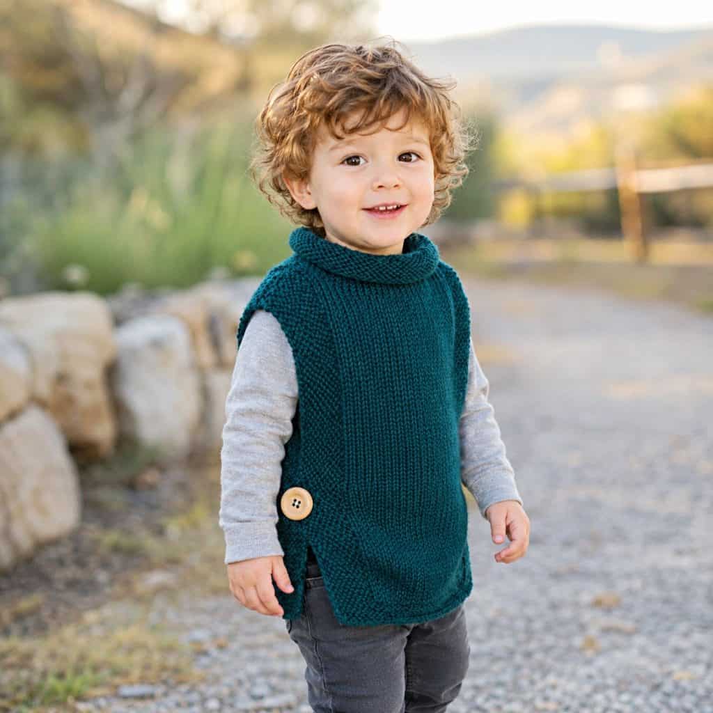 Easy Toddler Sleeveless Sweater Knitting Pattern (Beginner-Friendly + Knit Flat)