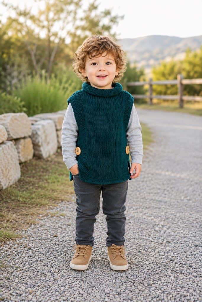 Easy Toddler Sleeveless Sweater Knitting Pattern (Beginner-Friendly + Knit Flat)