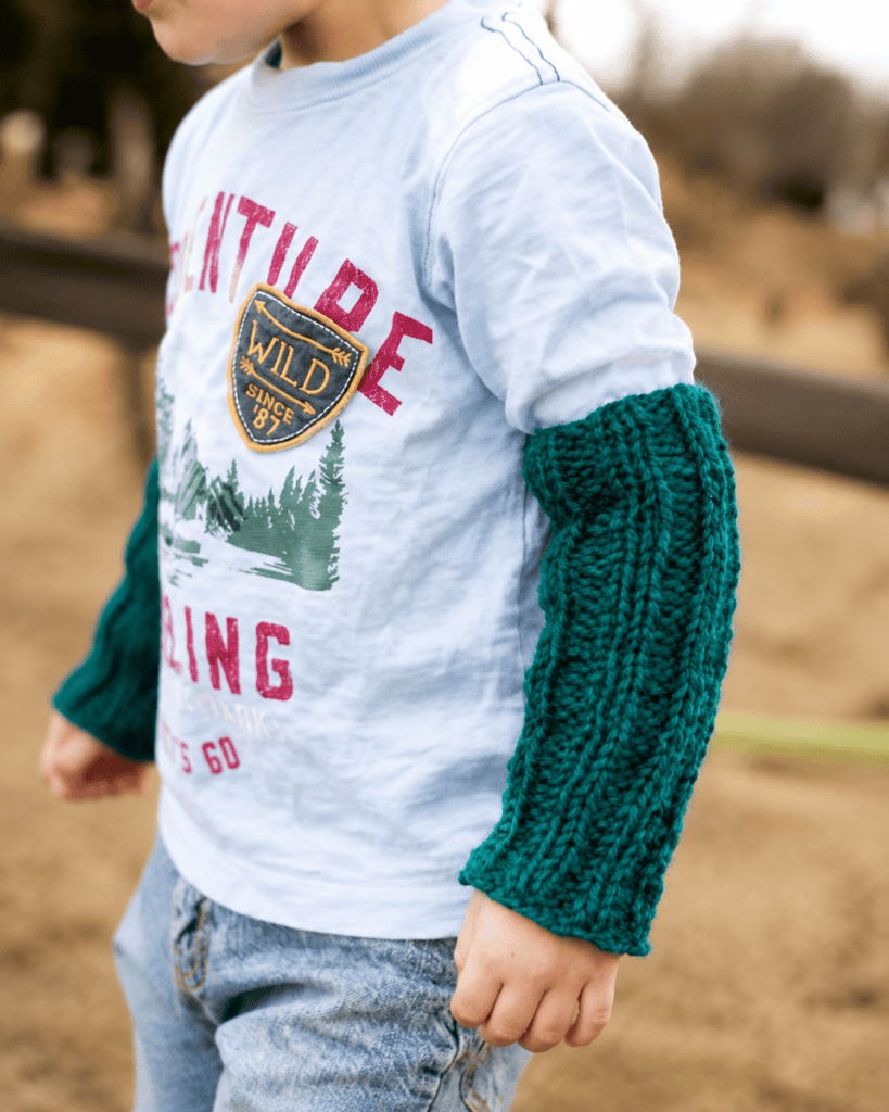 Kids Arm Warmers Free Knitting Pattern (Beginner-Friendly, Knit in the Round on Double Pointed Needles)