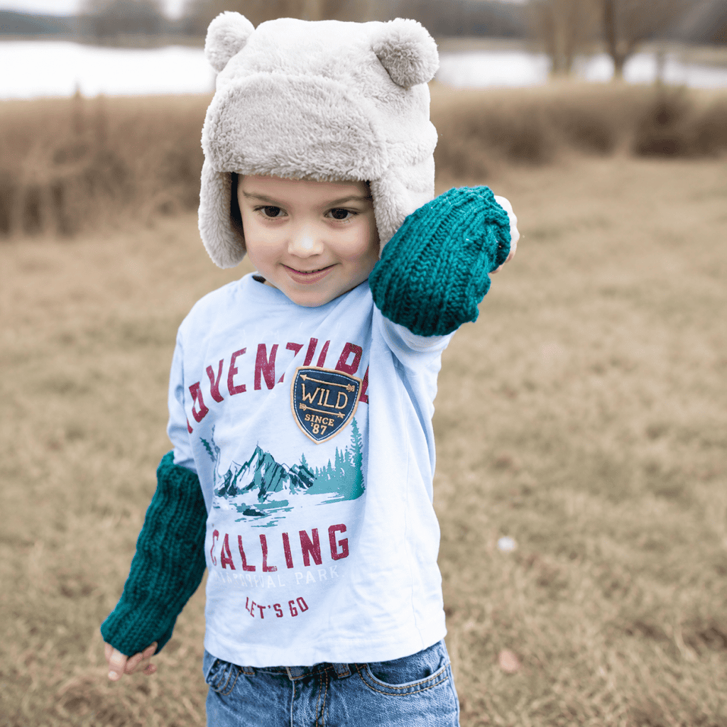 Kids Arm Warmers Free Knitting Pattern (Beginner-Friendly, Knit in the Round on Double Pointed Needles)