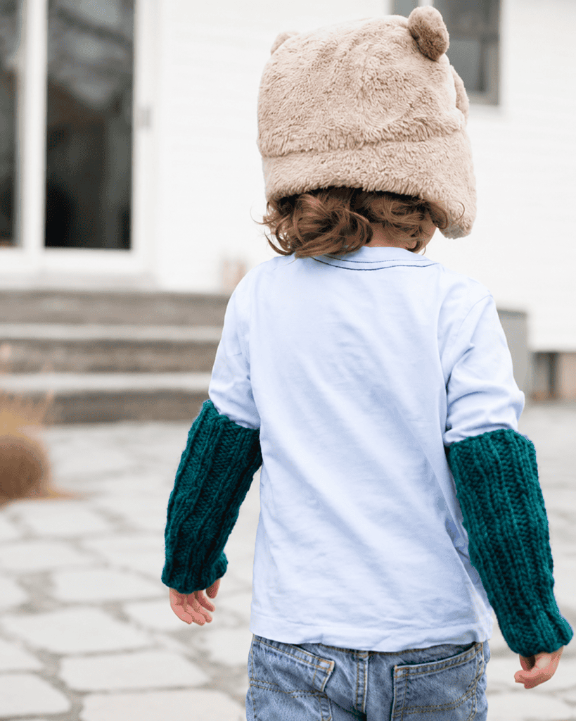 Kids Arm Warmers Free Knitting Pattern (Beginner-Friendly, Knit in the Round on Double Pointed Needles)
