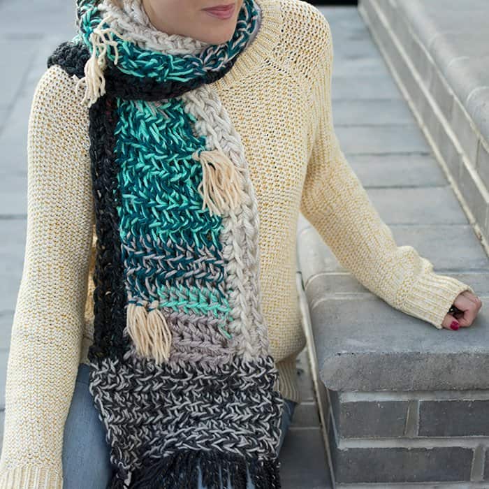 Leftover Yarn Scarf Free Crochet Pattern