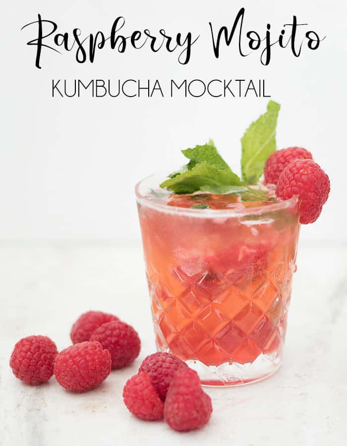 Raspberry Mojito Kumbucha Mocktail