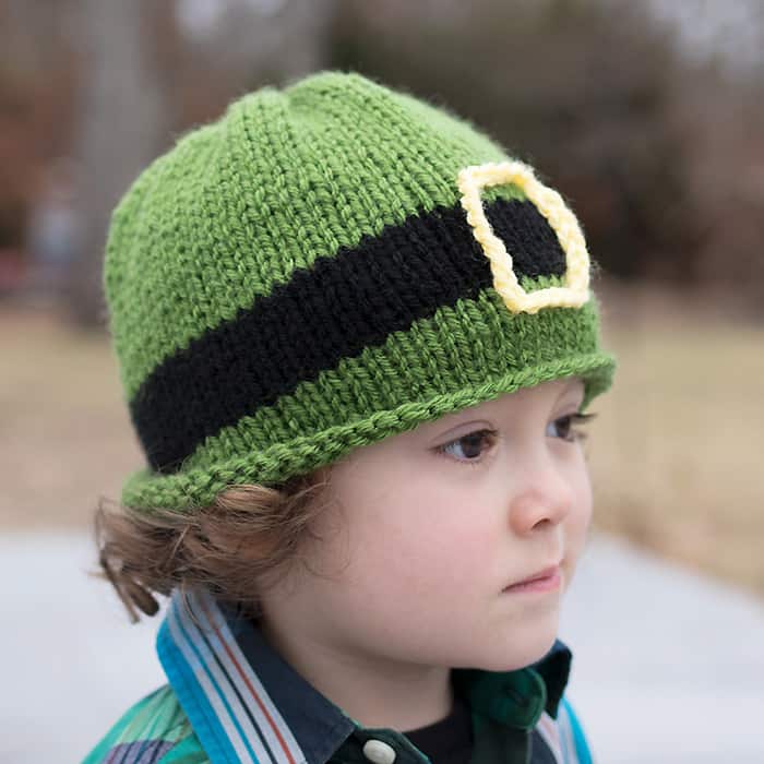 St Patrick's Day Kids Hat Free Knitting Pattern