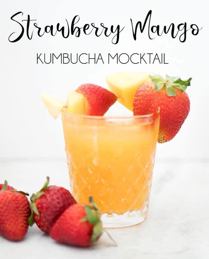 Strawberry Mango Kumbucha Mocktail