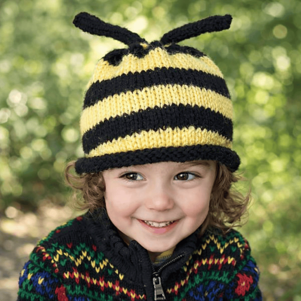 Easy Bumble Bee Hat Knitting Pattern (Knit in the Round + Beginner-Friendly)