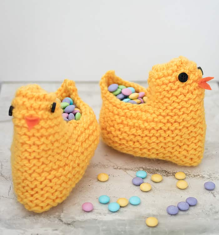 Knit Easter Chick Basket