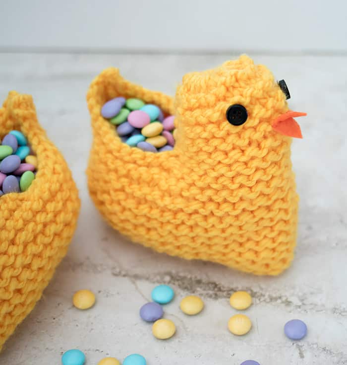 Knit Easter Chick Basket
