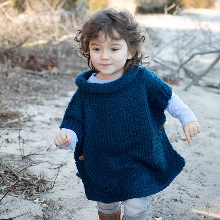 Knitted Ponchos for Kids  Easy poncho knitting pattern, Kids