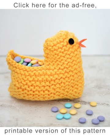 Knit Easter Chick Basket