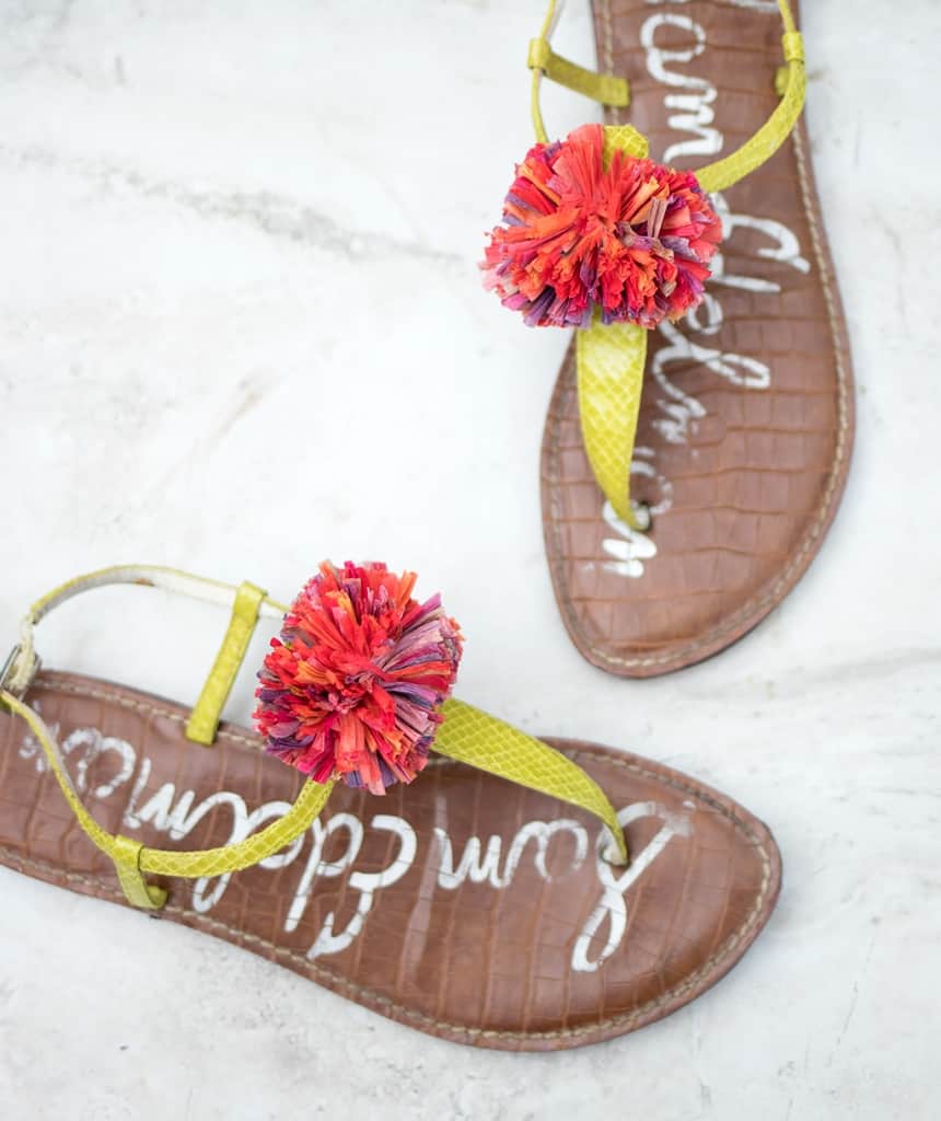 Raffia Pom Pom Sandals DIY (Easy Summer Sandals You Can Make in Under an Hour)