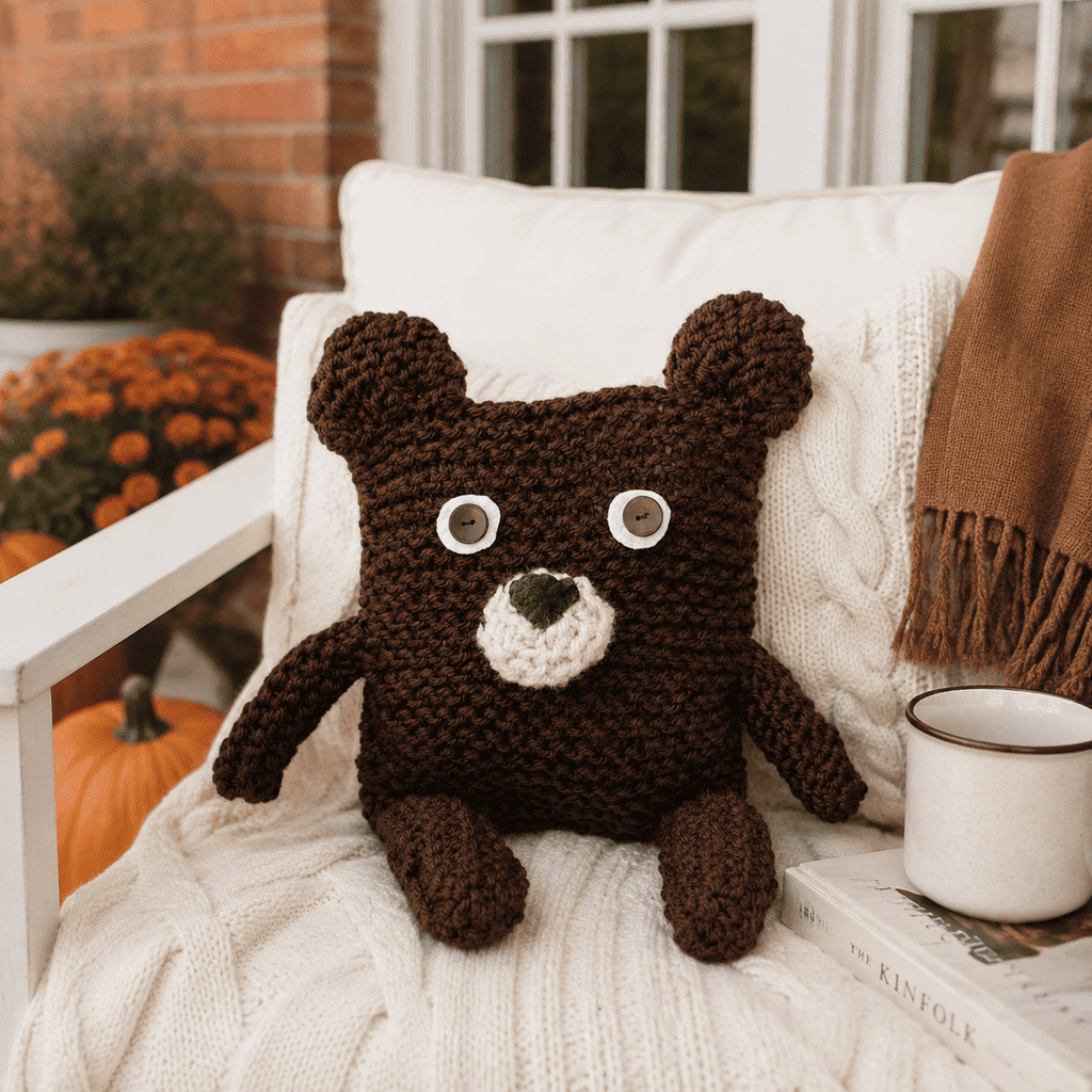 Easy Knit Bear From a Square (Beginner-Friendly Plush Pattern)