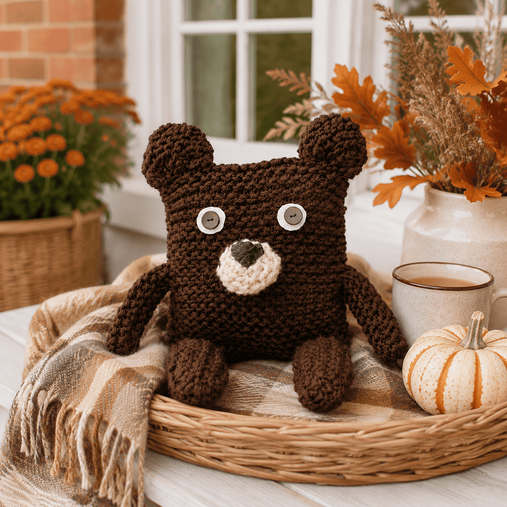 Easy Knit Bear From a Square (Beginner-Friendly Plush Pattern)