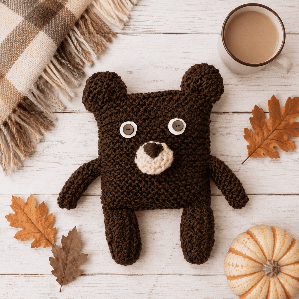 Easy Knit Bear From a Square (Beginner-Friendly Plush Pattern)
