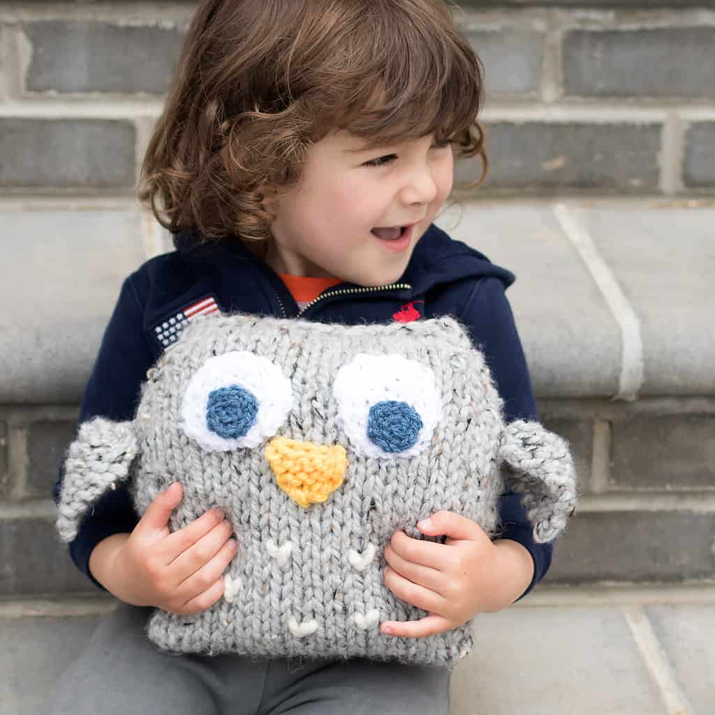 Easy Plush Owl Knitting Pattern by Gina Michele
