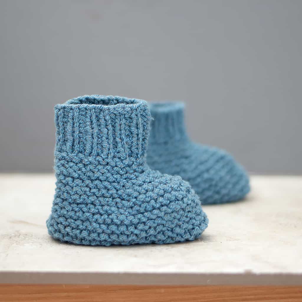 Stay On Baby Booties Knitting Pattern