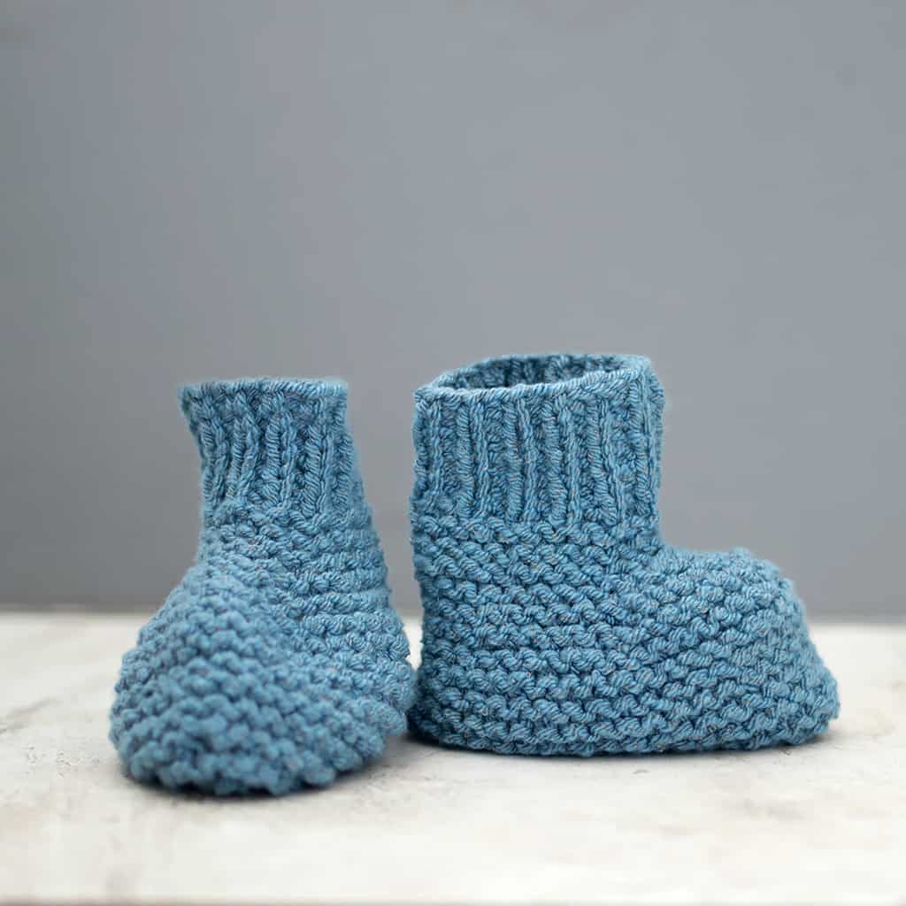 Stay On Baby Booties Knitting Pattern