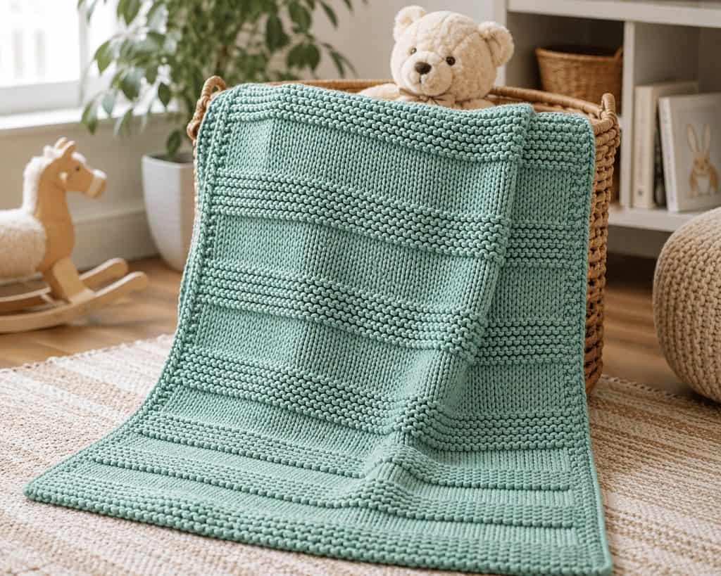 Easy Garter Stripe Baby Blanket Knitting Pattern (Beginner-Friendly & Cozy)