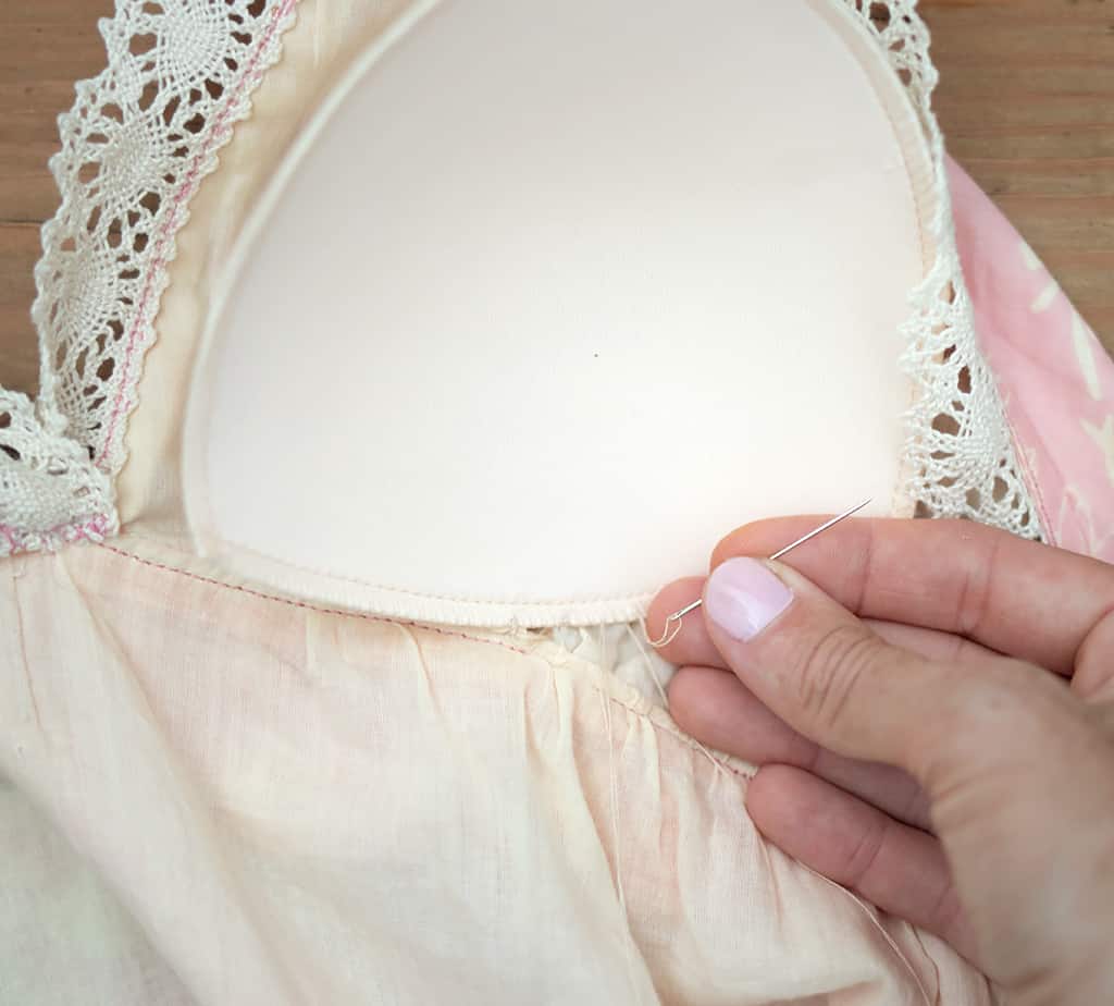 How to Sew Bra Cups into Dresses 