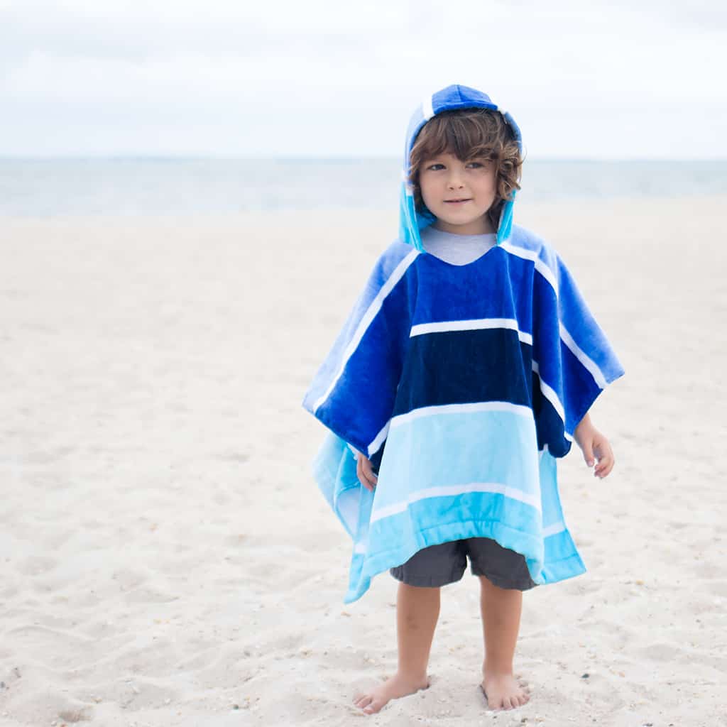 How to Sew a Kids Beach Towel Poncho- no pattern necessary!