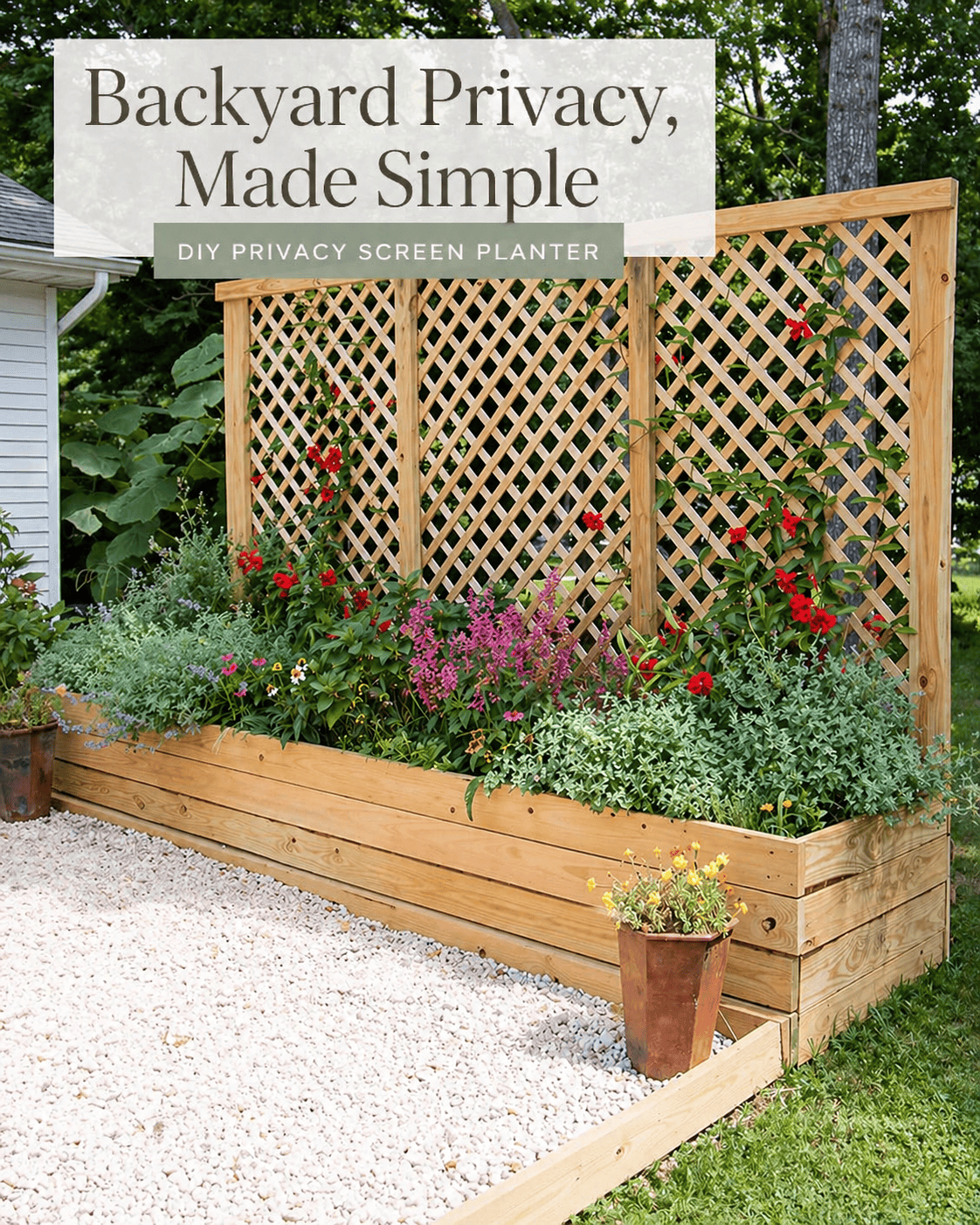 DIY Privacy Screen Planter That Actually Works (Full Backyard Privacy on a Budget)