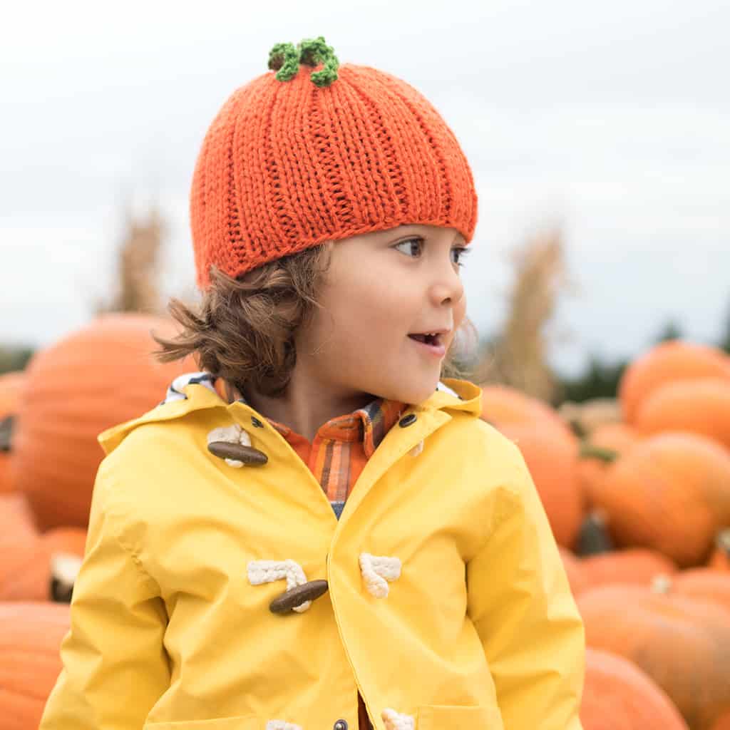 Pumpkin Hat Knitting Pattern by Gina Michele
