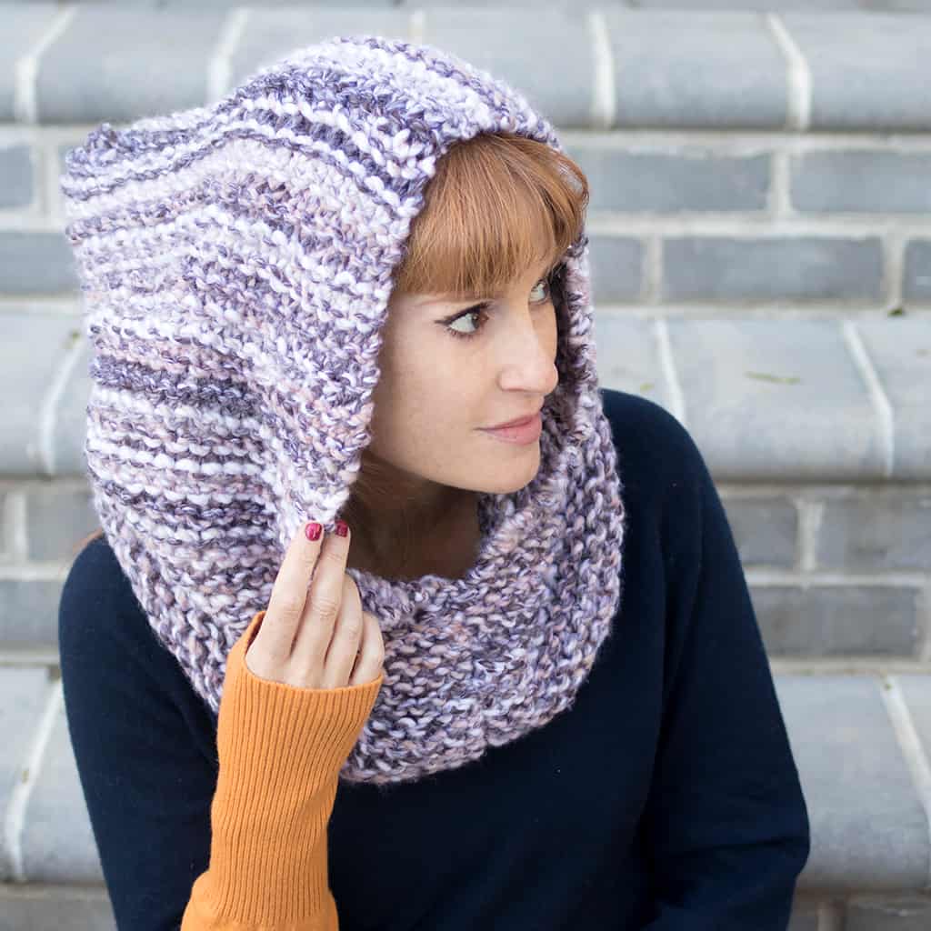 Easy Hood Knitting Pattern by Knitting Blogger Gina Michele