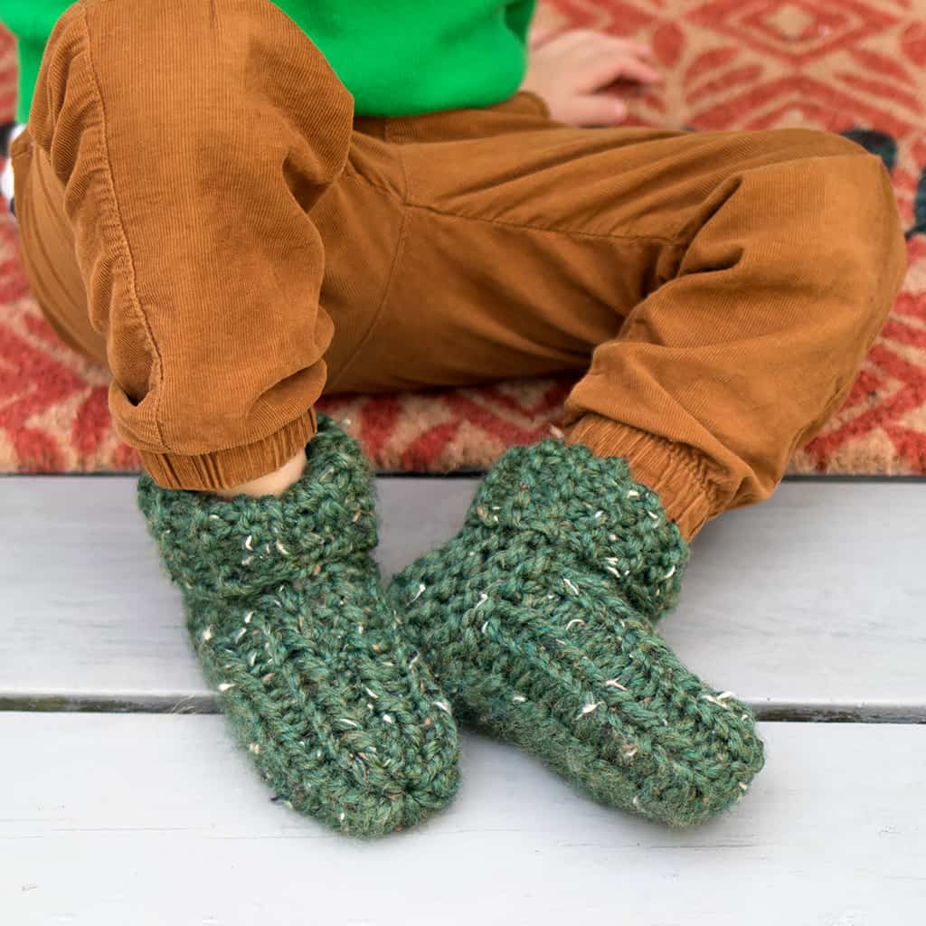 Flat Knit Two-needles Slippers