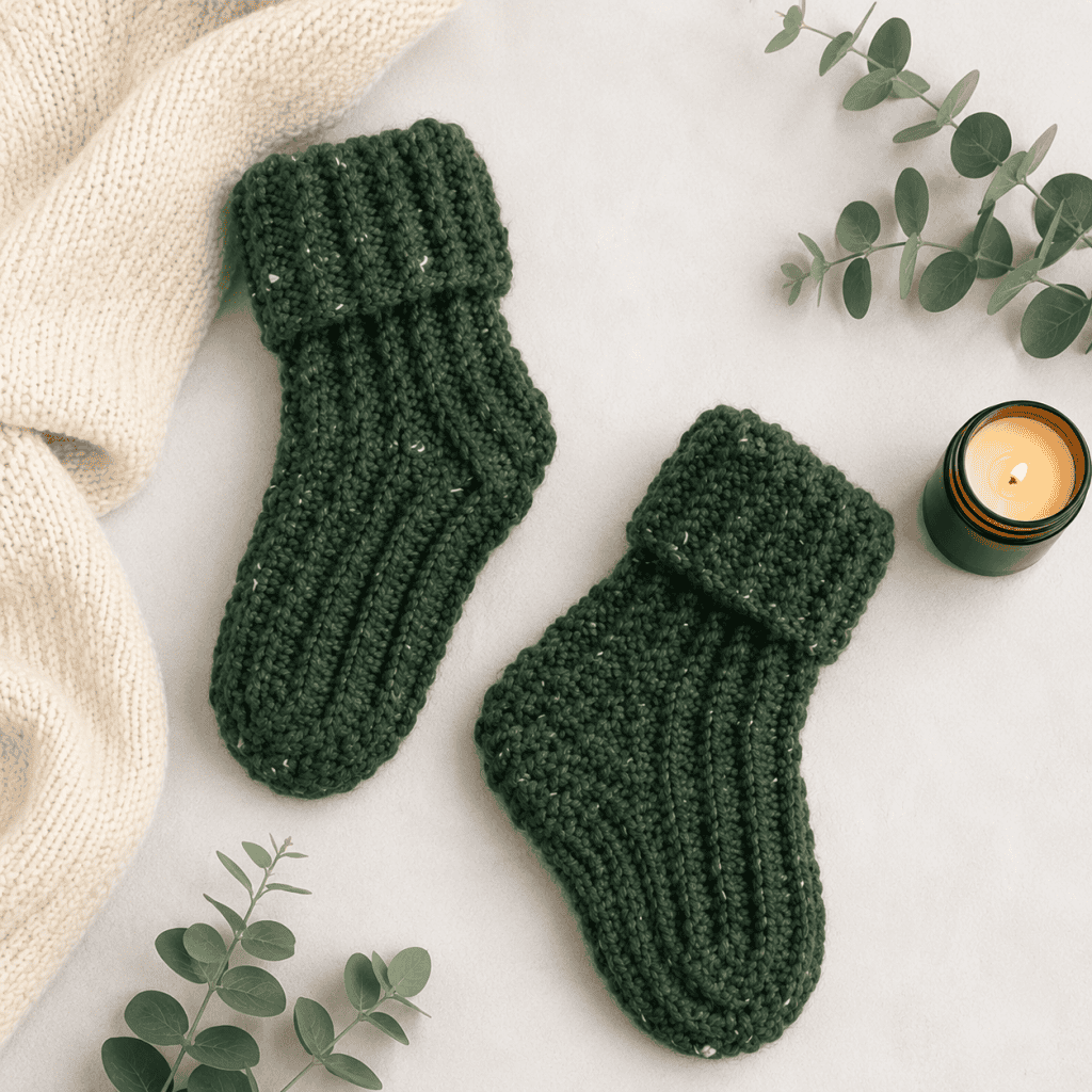 Easy Flat Knit Slippers Knitting Pattern (Beginner-Friendly Slippers You Can Make in a Day)