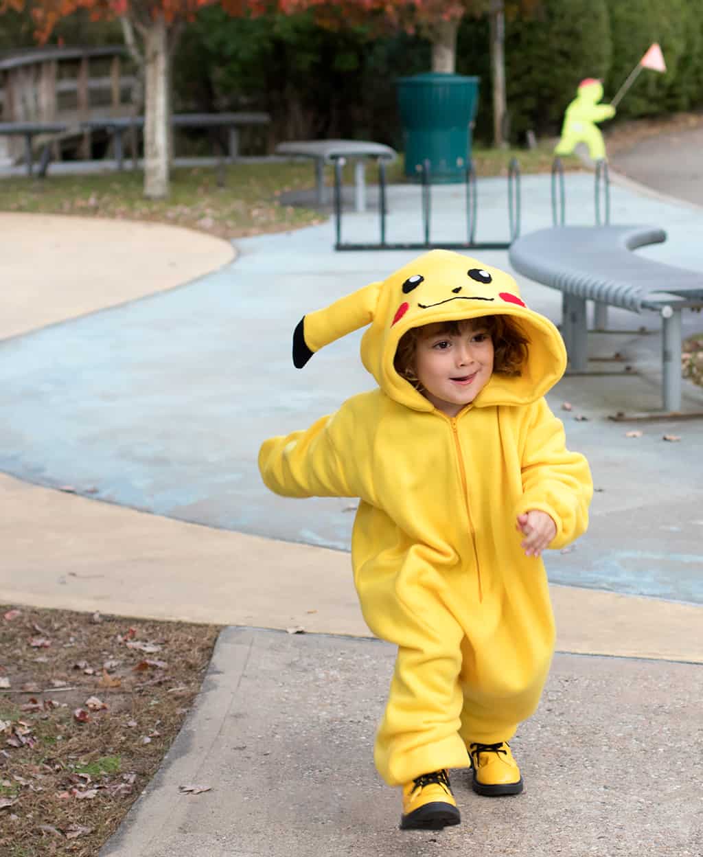 Baby in pikachu store costume