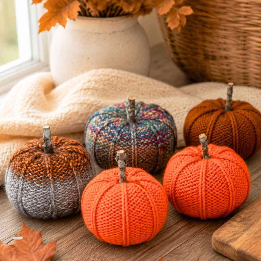 knit fall decor