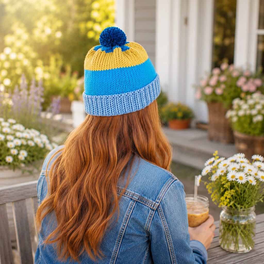 Easy Stripe Hat Knitting Pattern (Beginner-Friendly Beanie Knit in the Round)