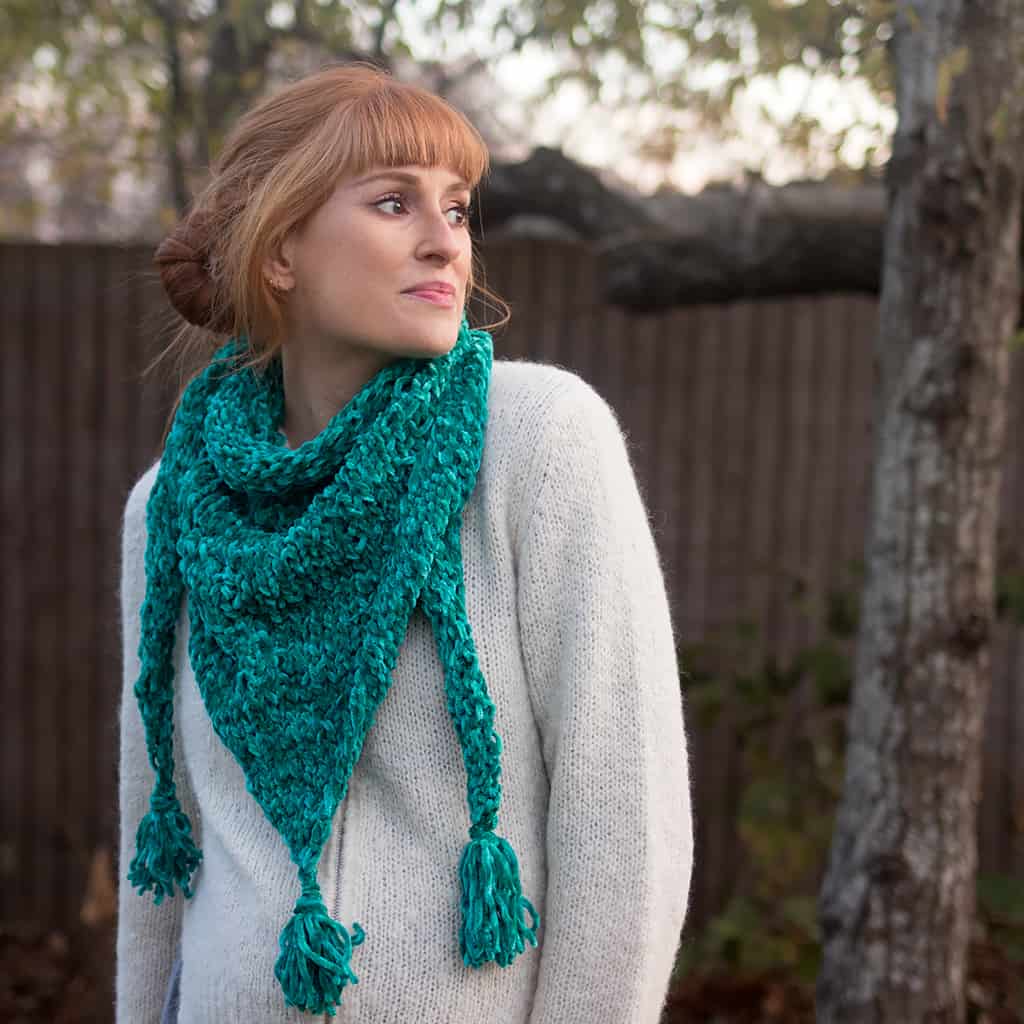 Easy Triangle Scarf Knitting Pattern - Gina Michele