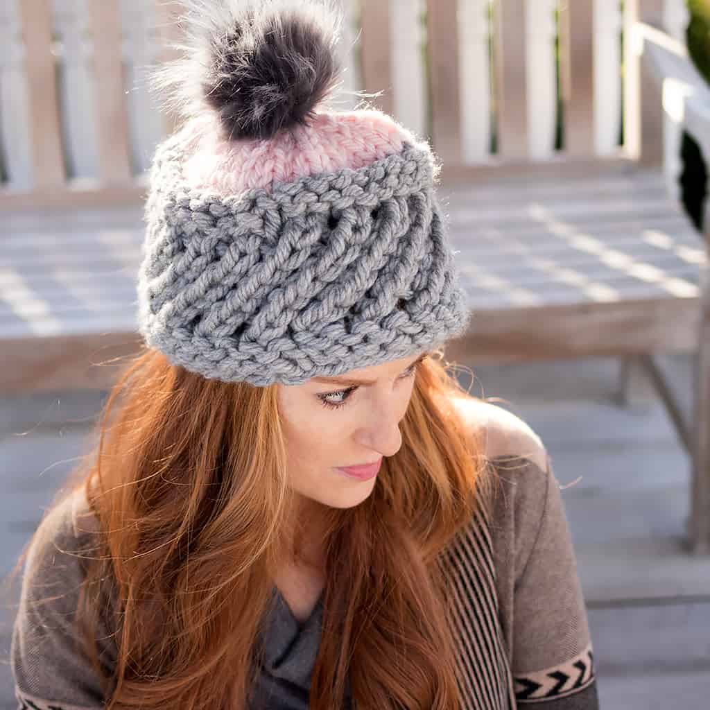 Super Chunky Swirl Hat Knitting Pattern by Gina Michele