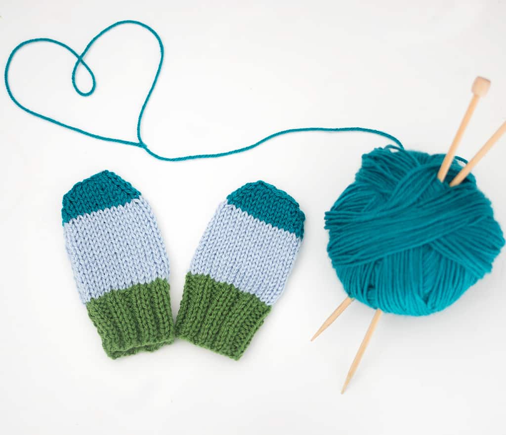 Flat Knit Baby Mitts