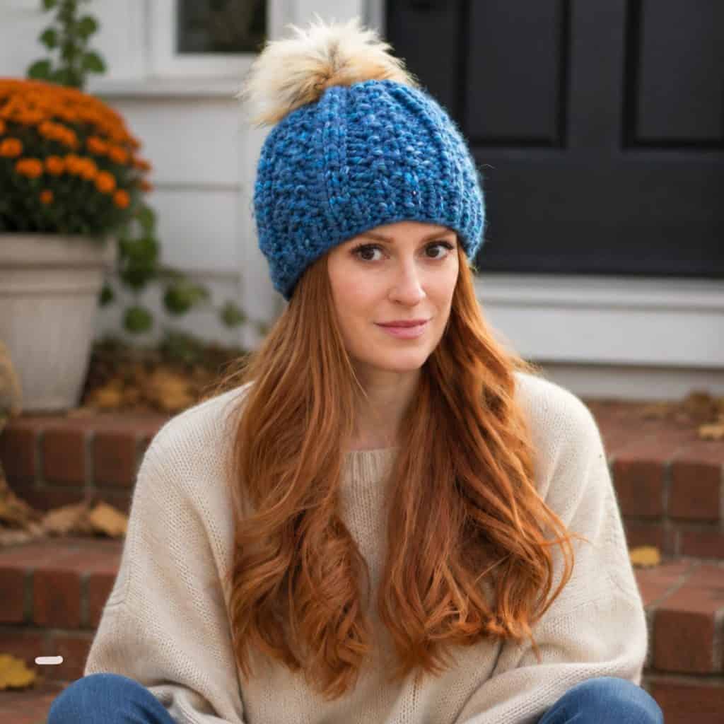Wide Rib Hat Knitting Pattern for Women (Super Bulky Yarn)