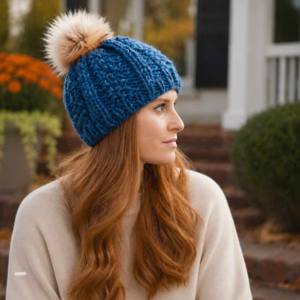 Wide Rib Hat Knitting Pattern for Women (Super Bulky Yarn)