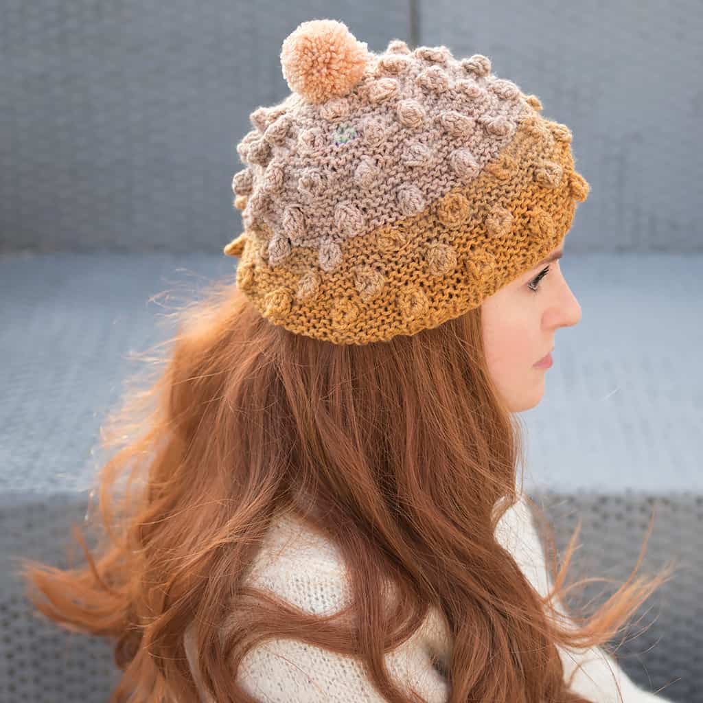 Popcorn Knit Hat Pattern and Video Tutorial