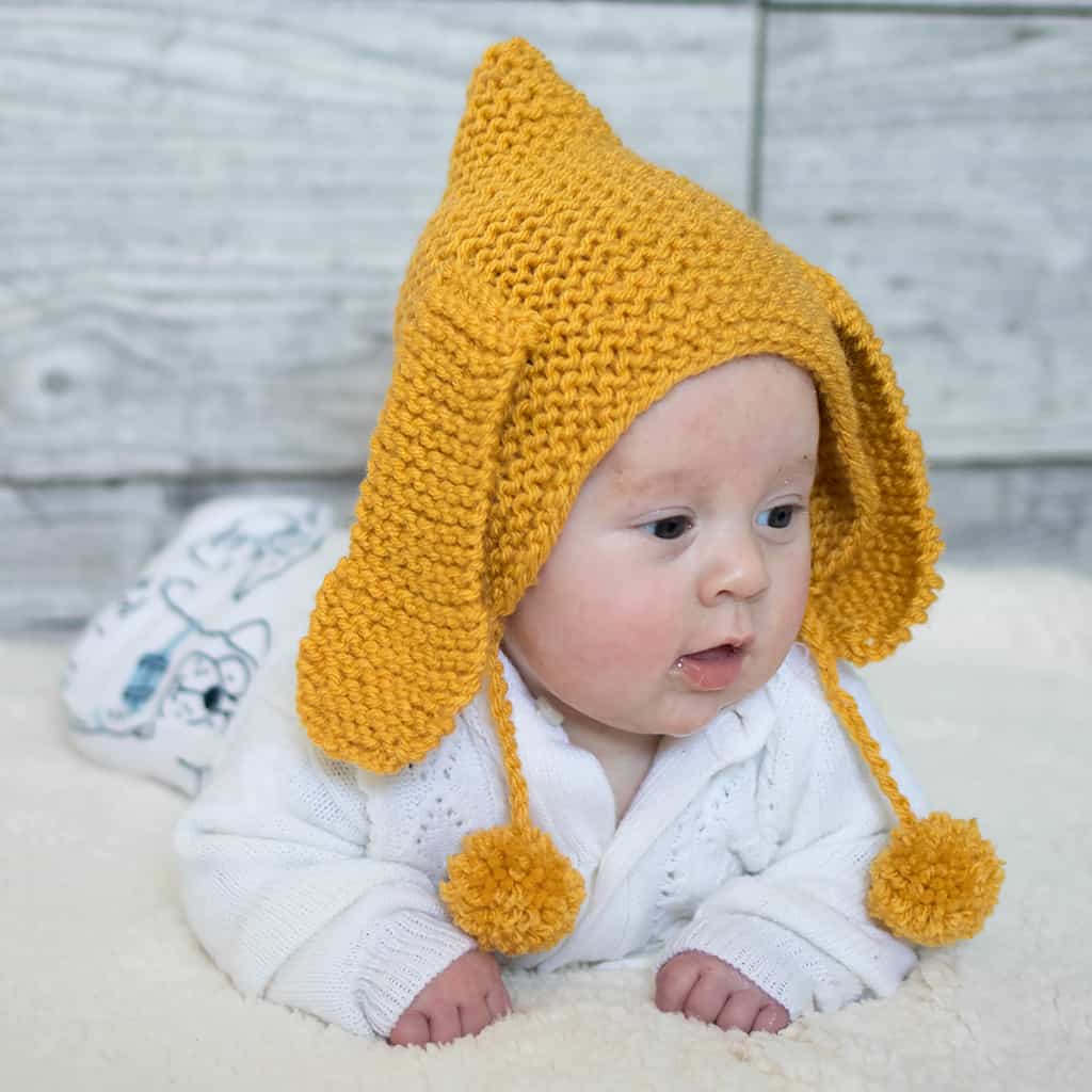 Easy Bunny Bonnet Knitting Pattern