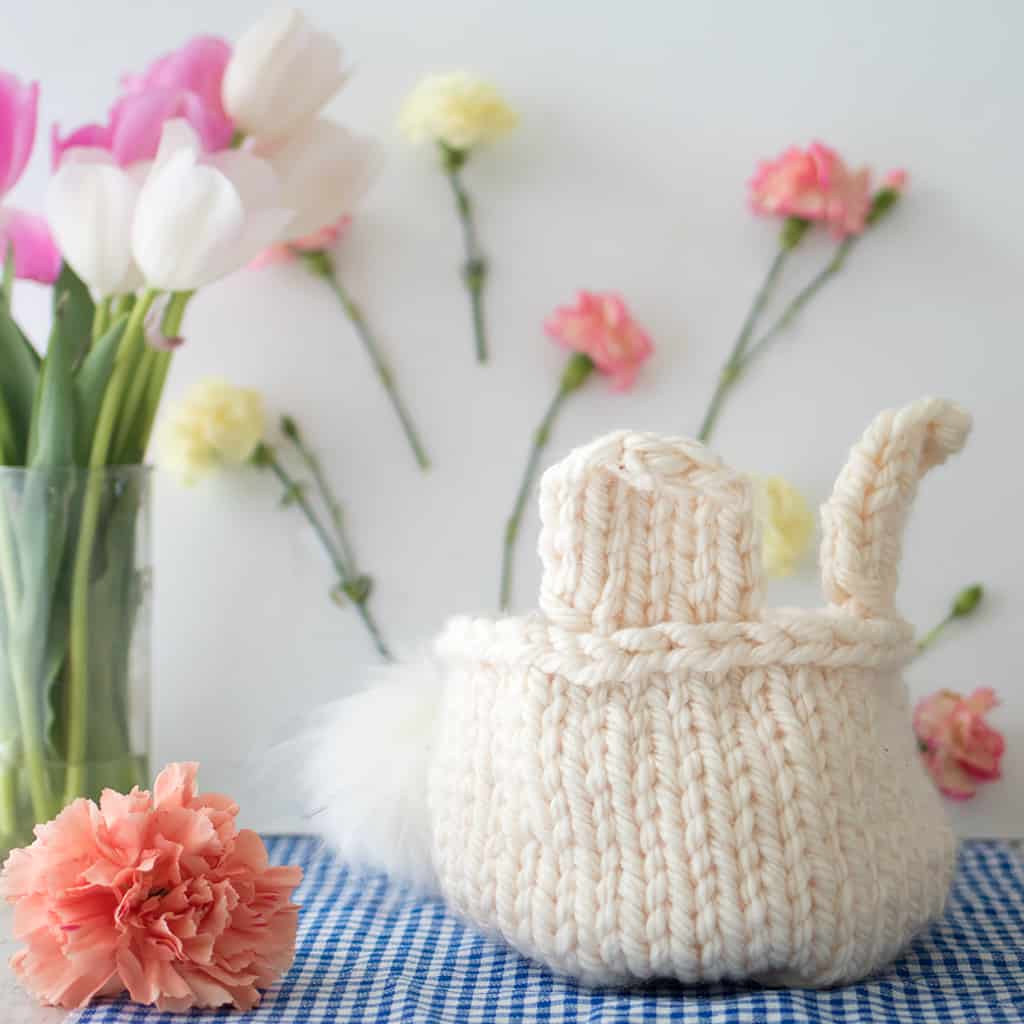 Easy Bunny Basket Knitting Pattern