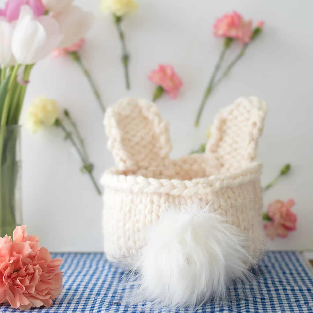 Easy Bunny Basket Knitting Pattern