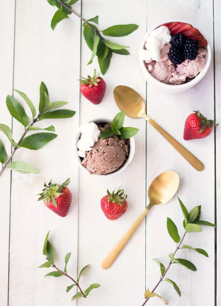 Almond Milk Ice Cream Recipe- Strawberry and Chocolate Flavors