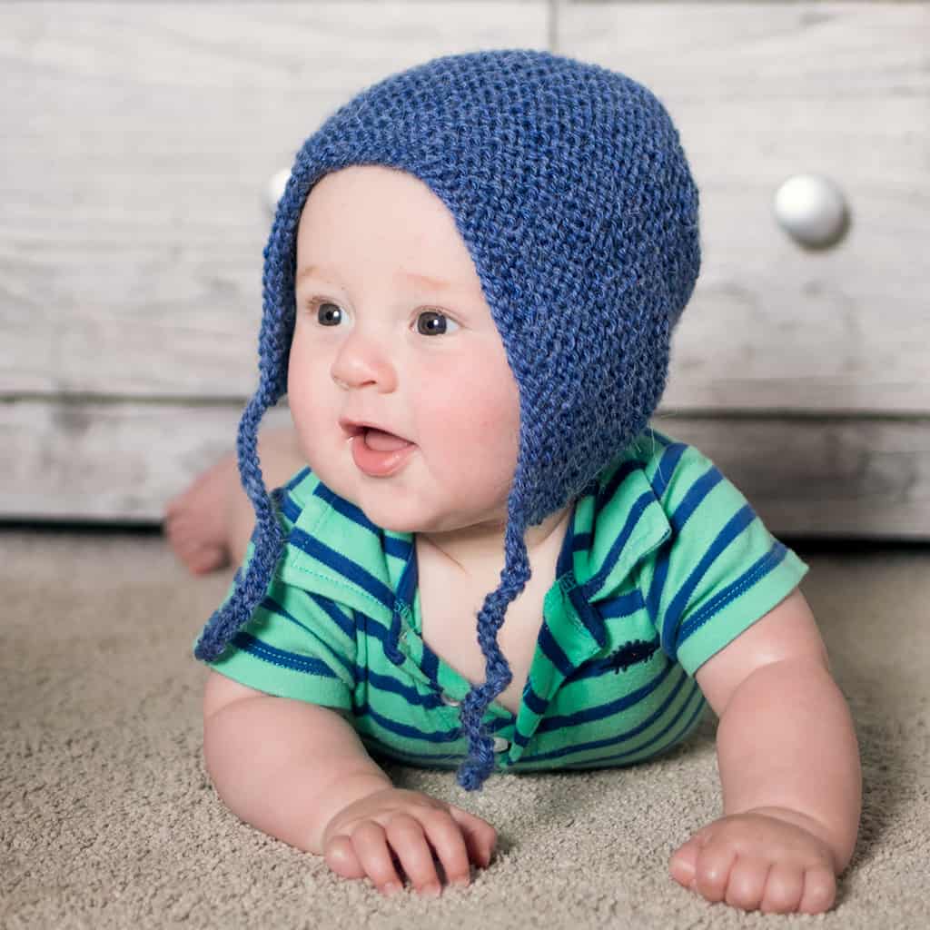 Flat Knit Baby Bonnet by Gina Michele
