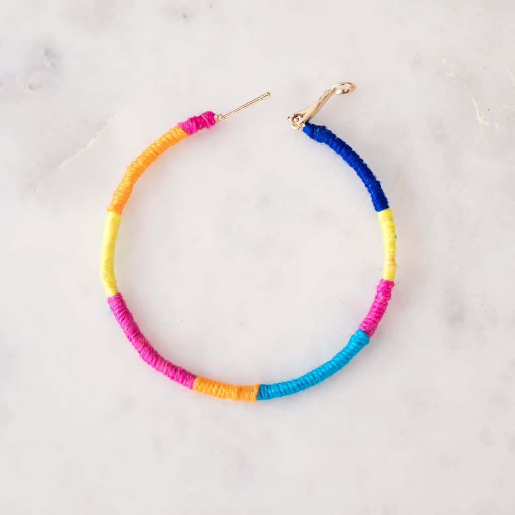 DIY Rainbow Wrapped Earrings