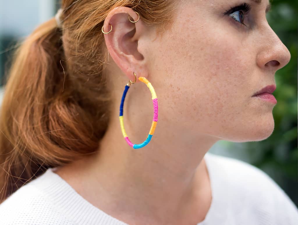 DIY Rainbow Wrapped Earrings
